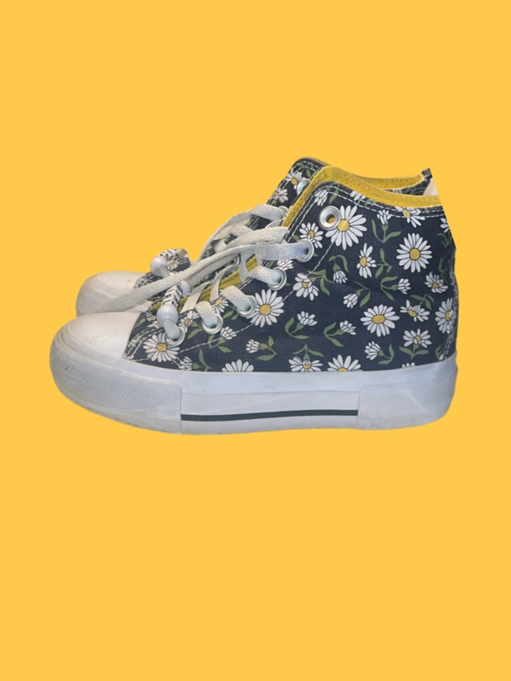 Kids high top Sunflower print sneakers SIZE 1 LITTLE KIDS
